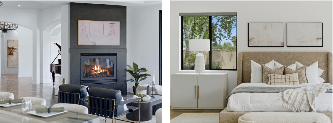 Styled living room in a new build